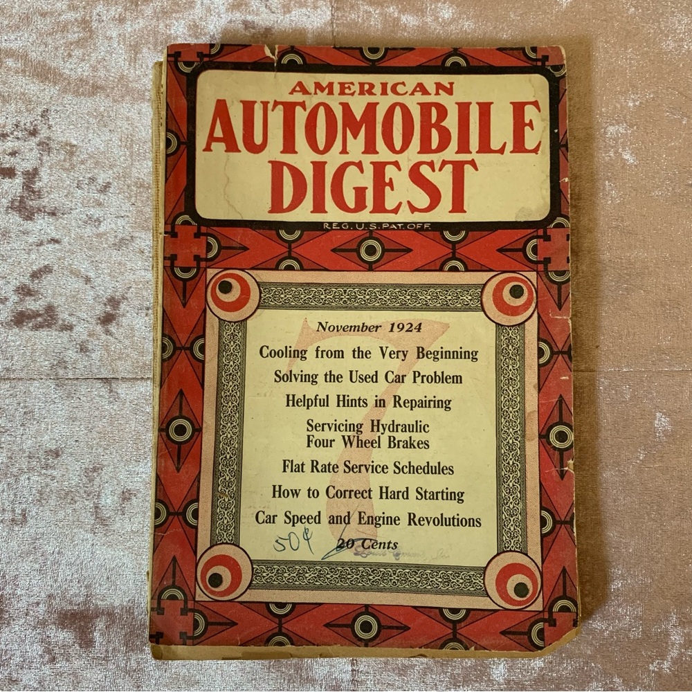 Antique American Automobile Digest November 1924 Manual